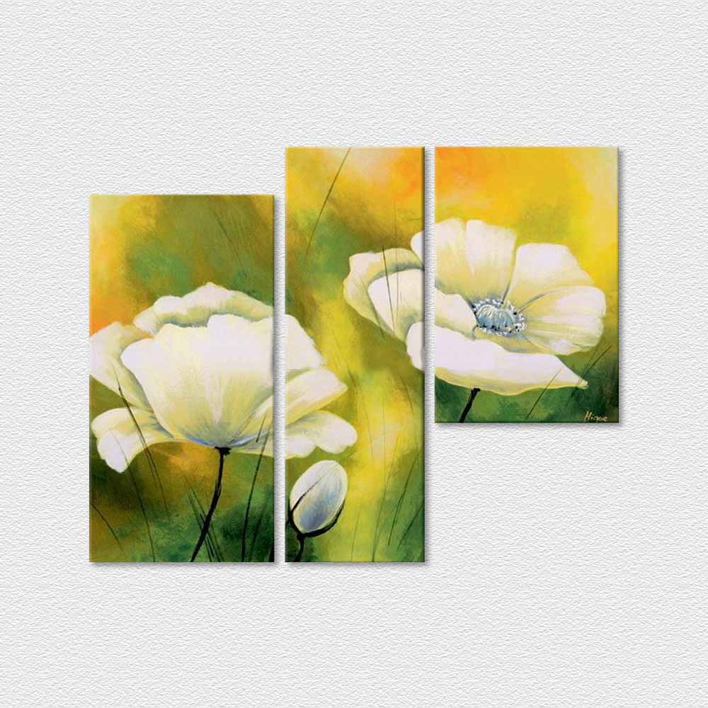Three Pieces White Flowers
